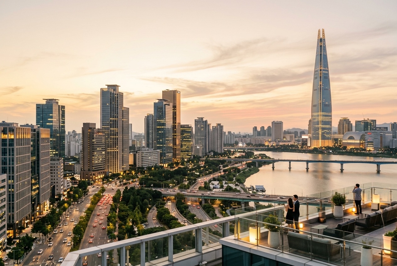 Seoul skyline near the clinic district